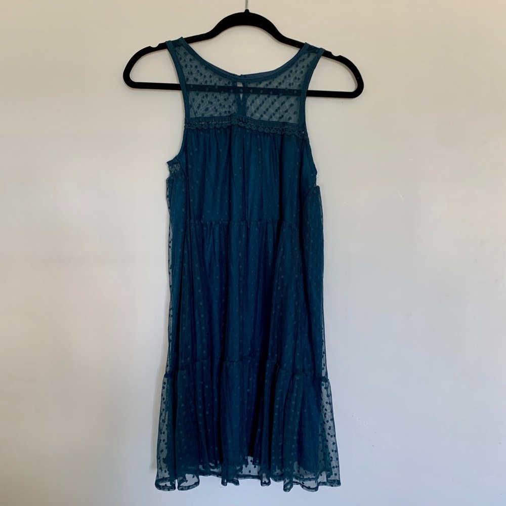 New Francescas Polka Dot Blue Mini Dress XS